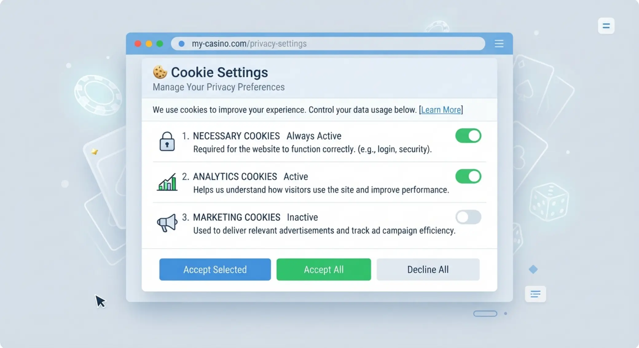 Cookie-kezelés és böngészőbeállítások Cookie-beállítások és böngészős adatvédelmi opciók
