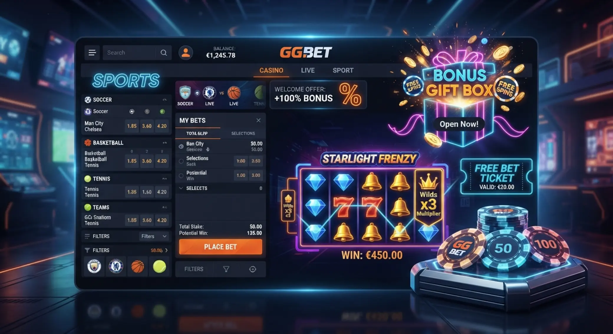 GG Bet hangulat sportfogadás és kaszinó bónuszokkal