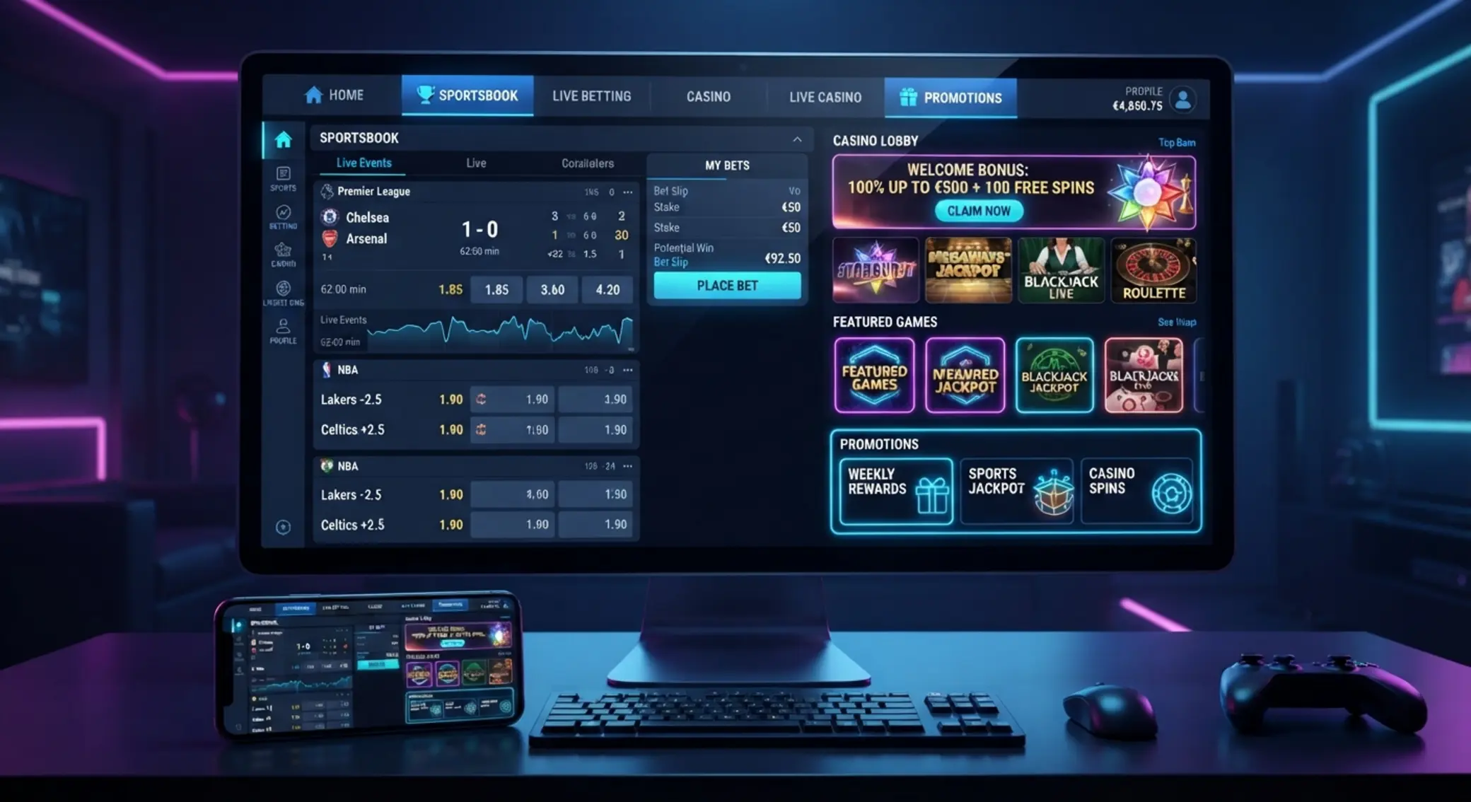 GG Bet sportfogadás és kaszinó bónusz felület illusztráció