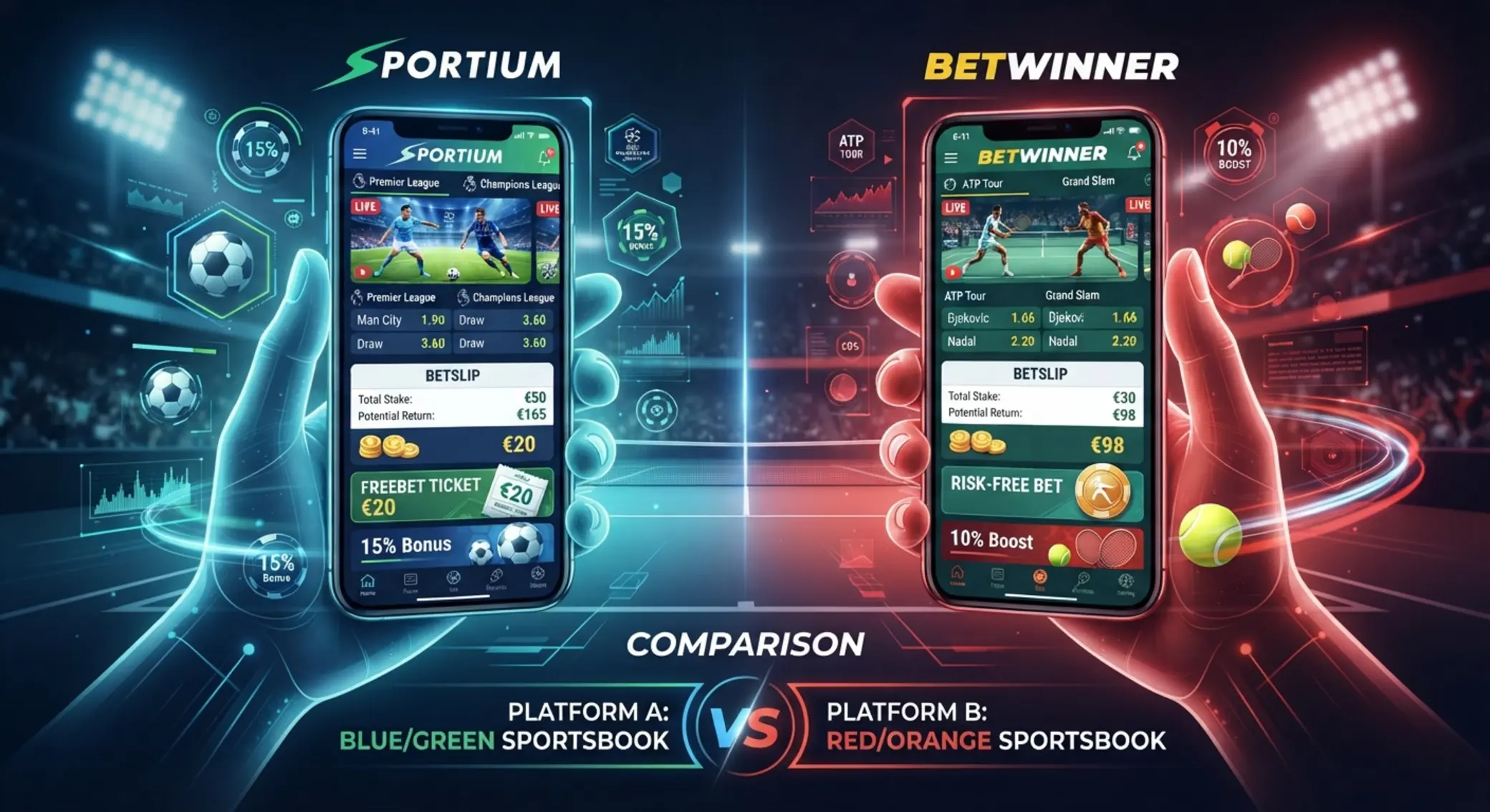 Két sportfogadási bónusz összehasonlítása illusztráción
