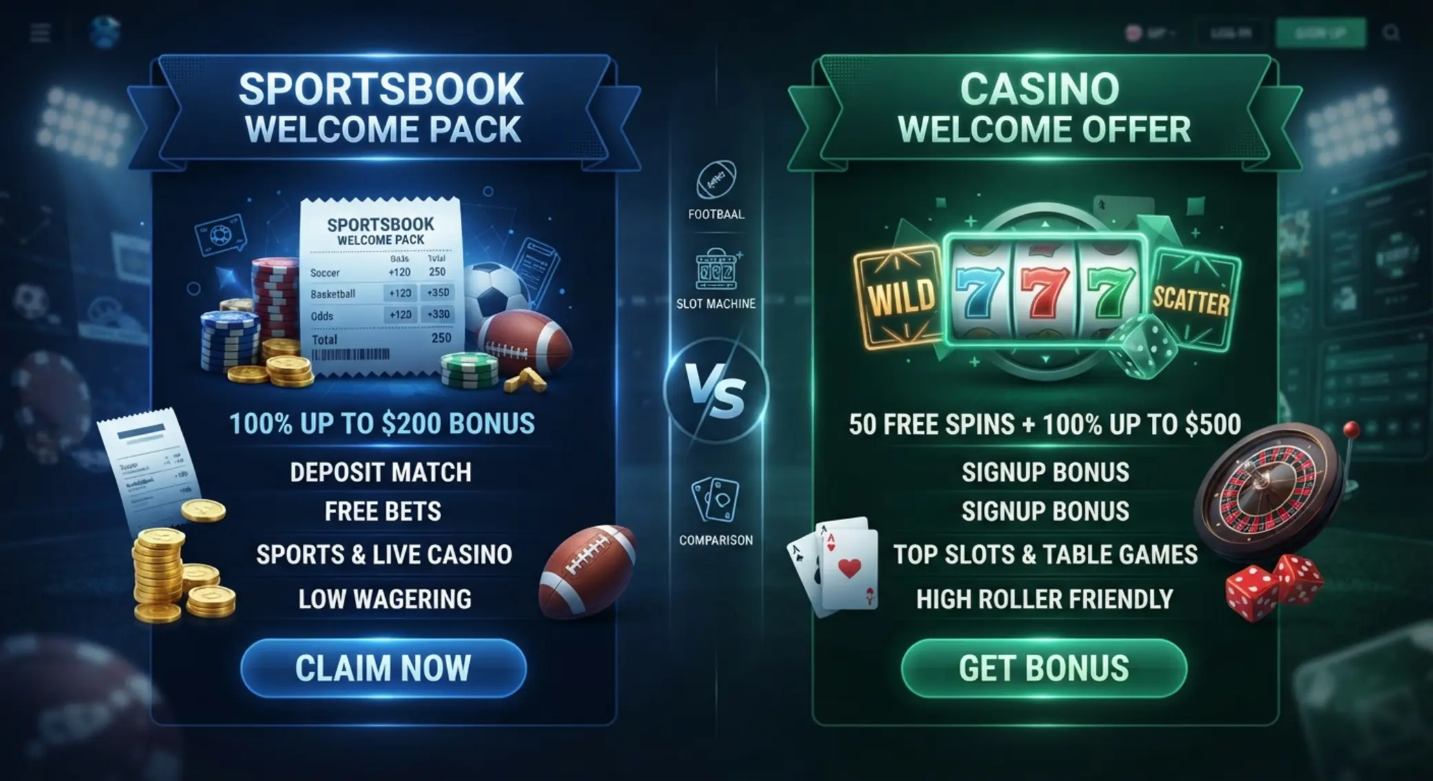 GGbet vs Unibet bónusz összehasonlítás GGbet és Unibet bónusz összehasonlító illusztráció
