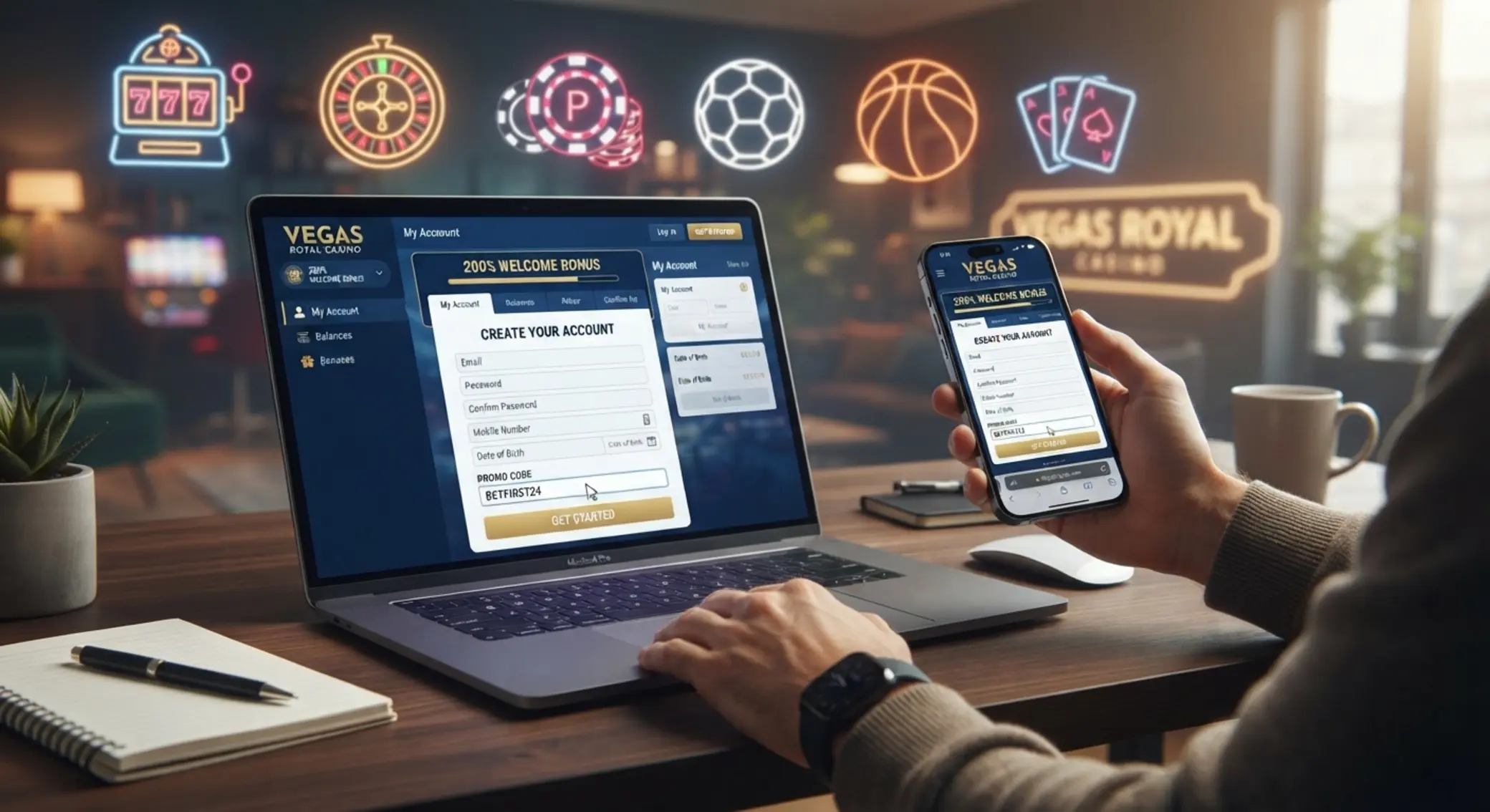 Bónusz kód megadása regisztrációnál Online kaszinó regisztráció promóciós kód mezővel