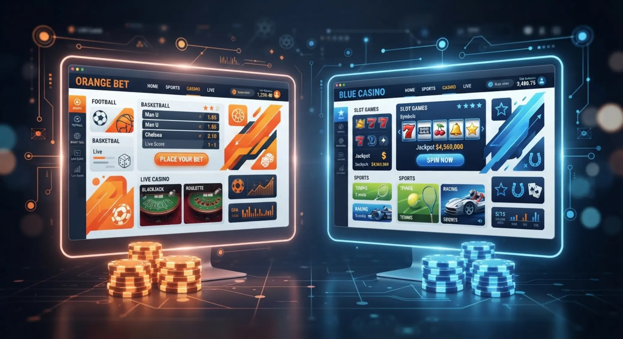 GGbet és Mostbet platformok összehasonlító illusztrációja